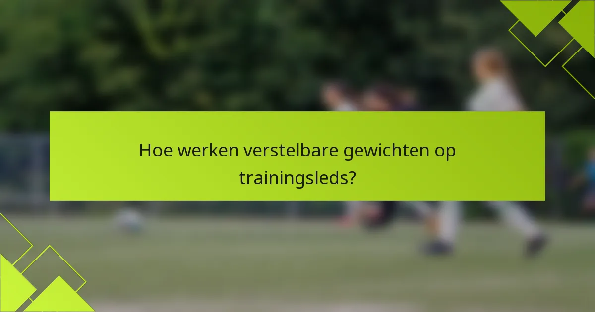 Hoe werken verstelbare gewichten op trainingsleds?